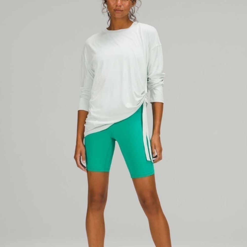 Lululemon- NWT Mint Green Longsleeve Crew One Side Cinch Activewear Workout Top